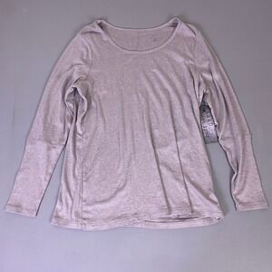 Ruff Hewn GREY Top Womens Plus 2X Long Sleeve Scoop Neck Heathered Mauve New NWT